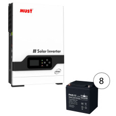 Инвертор/Inverter MUST PV30-5048 VHM (5200VA/5200W) + Power Kingdom 12V/40Ah x 8